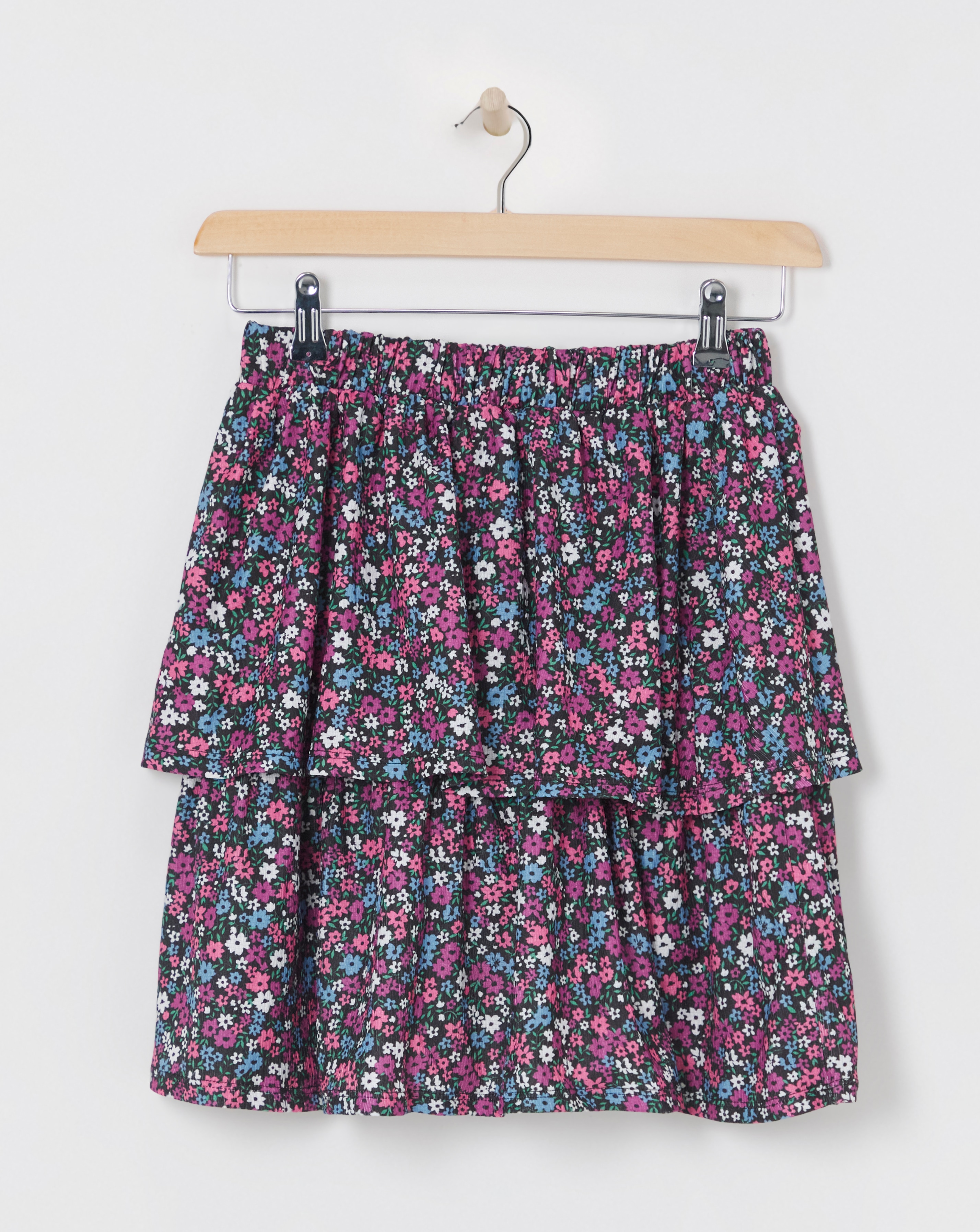 Textured Jersey Tiered Skirt