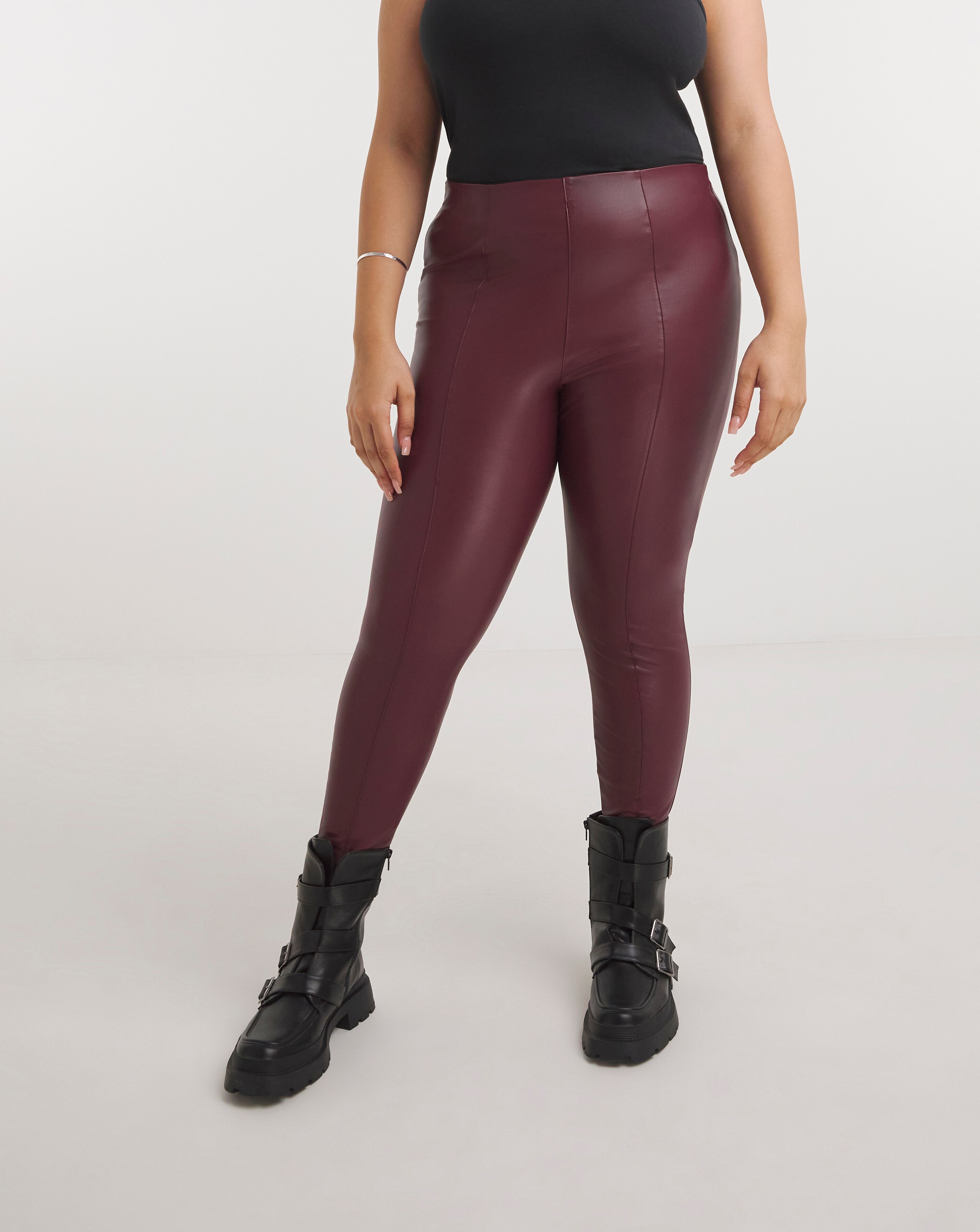 Stretch on sale pu leggings