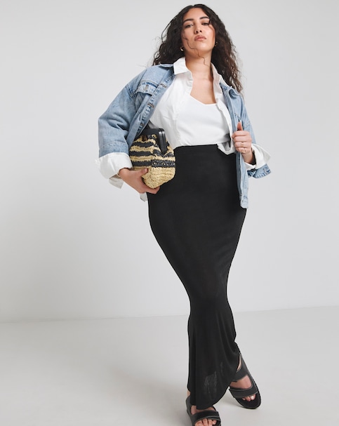 Slinky Maxi Skirt - Black