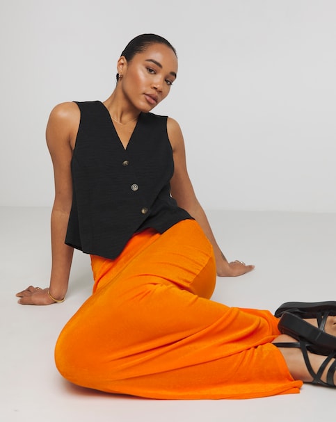 Slinky Maxi Skirt - Orange