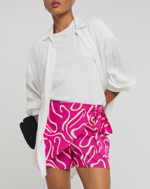 Tie Waist Wrap Skort