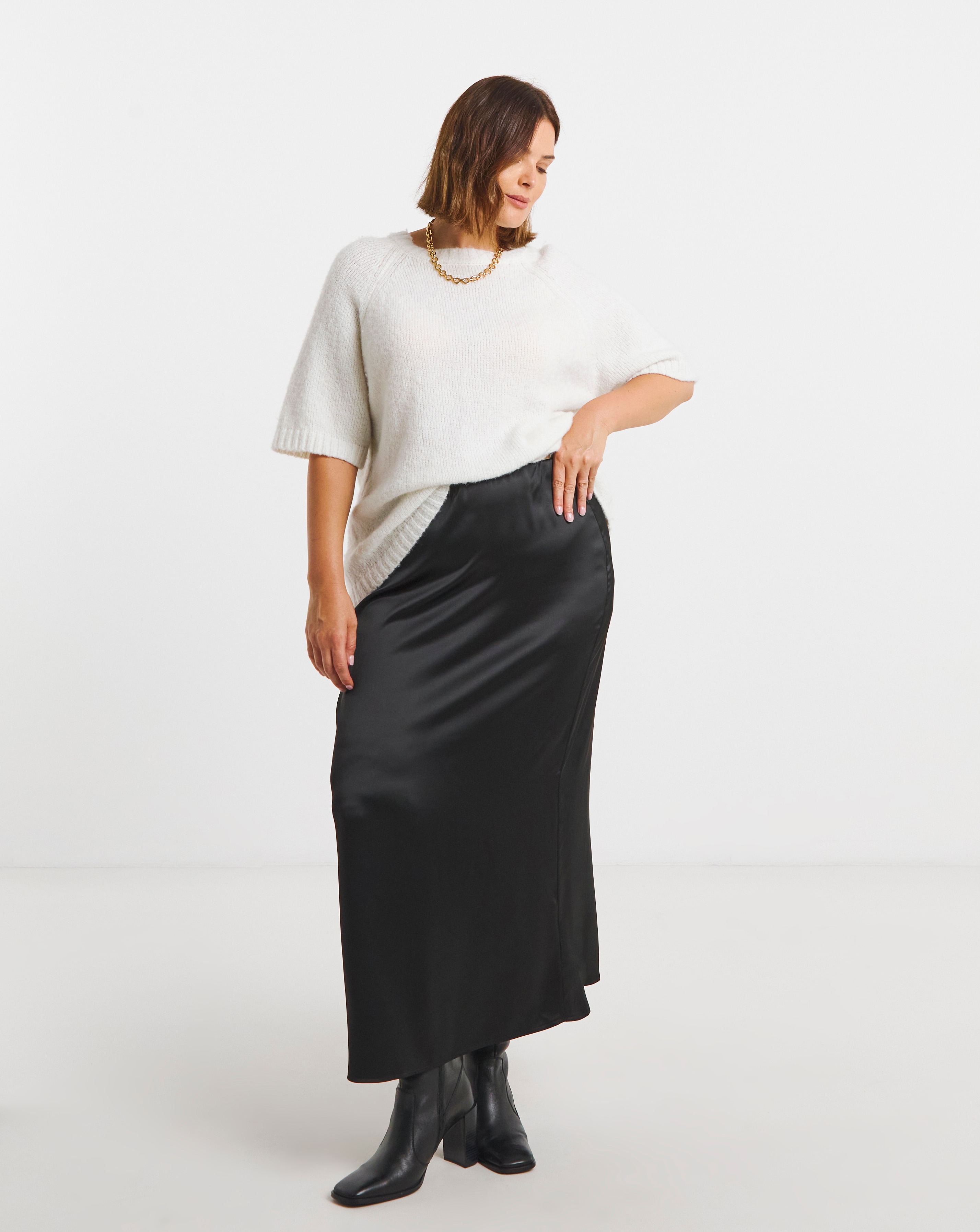 New In - Satin Maxi Skirt