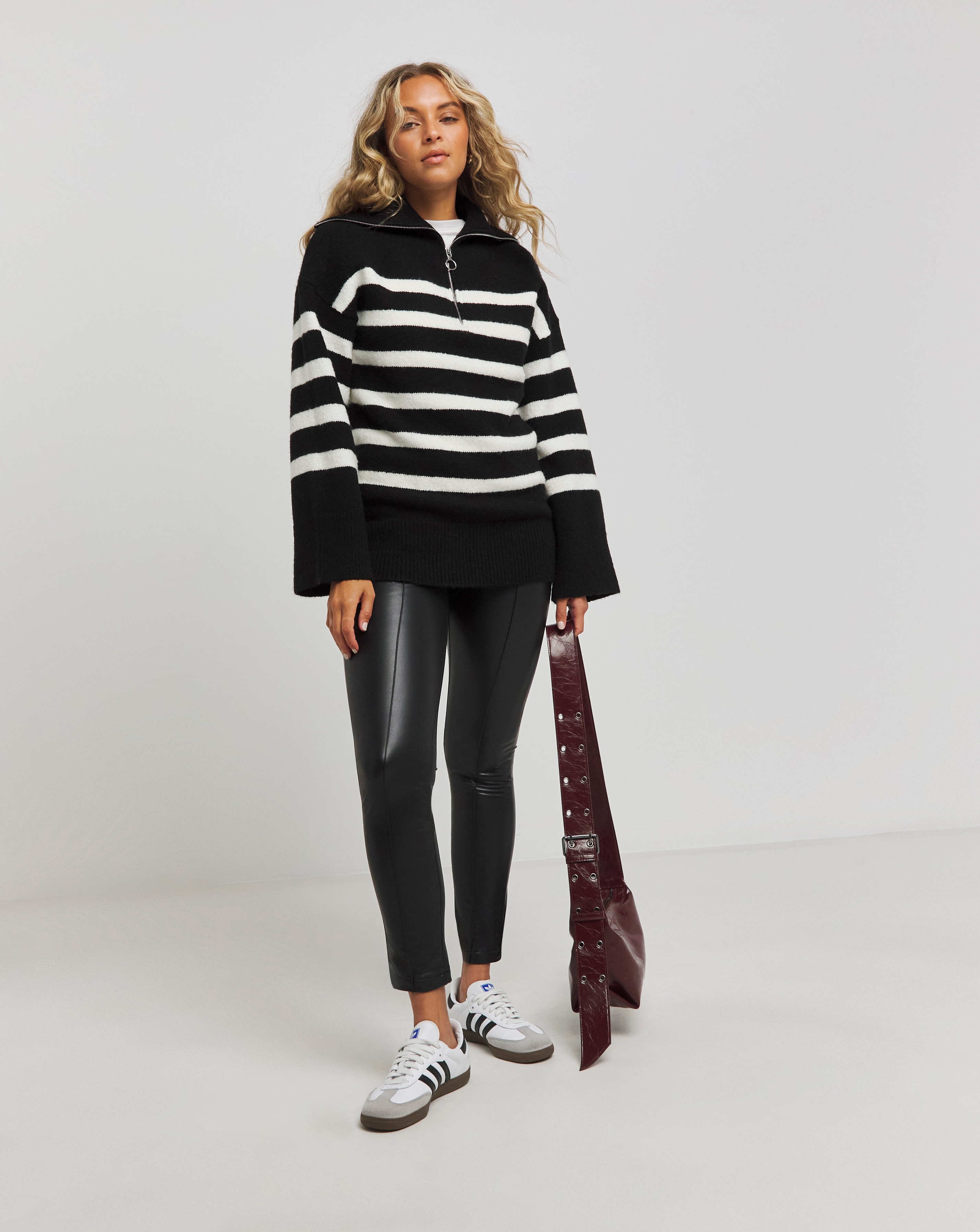 Seam Detail PU Leggings