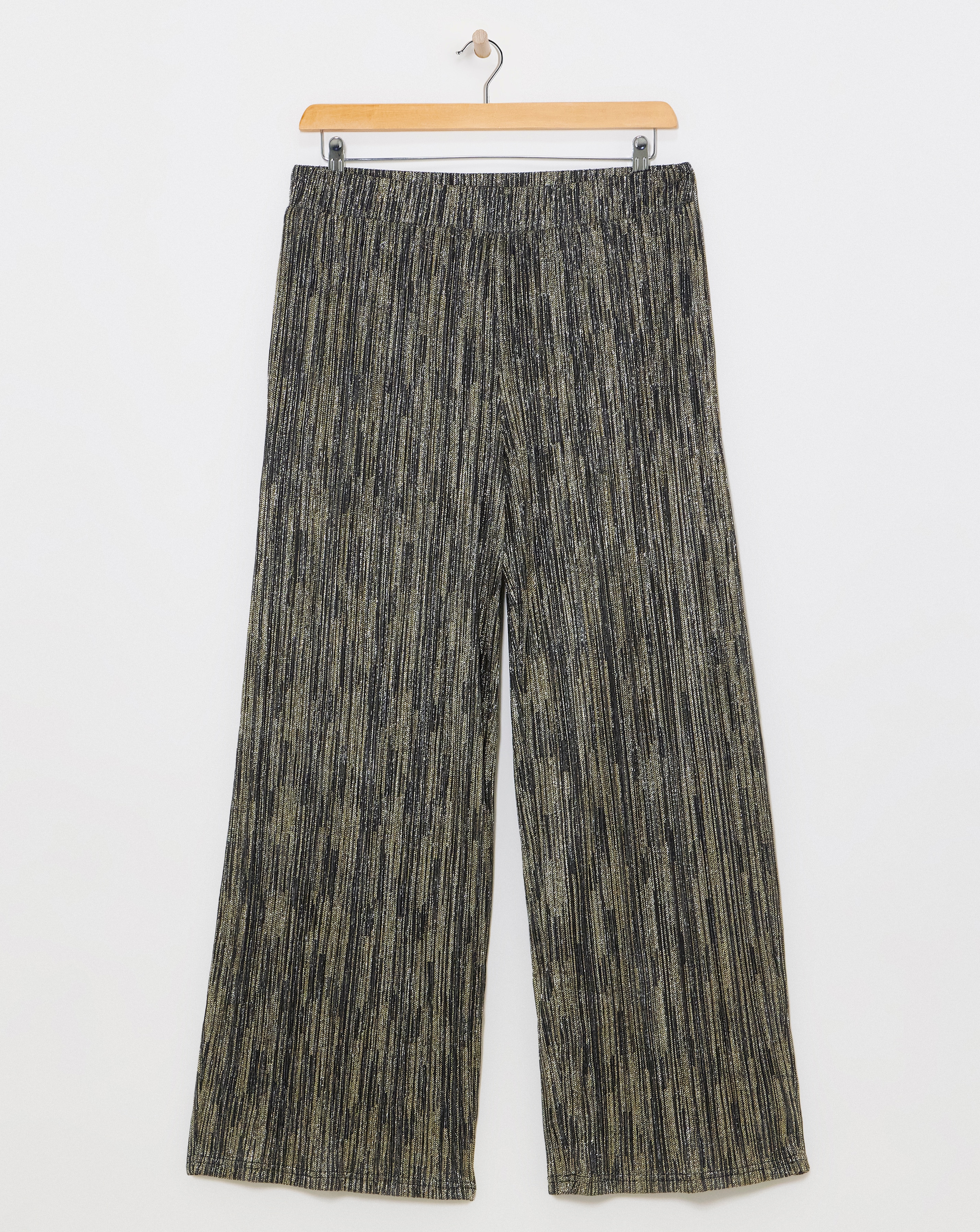 Metallic Wide Leg Trousers