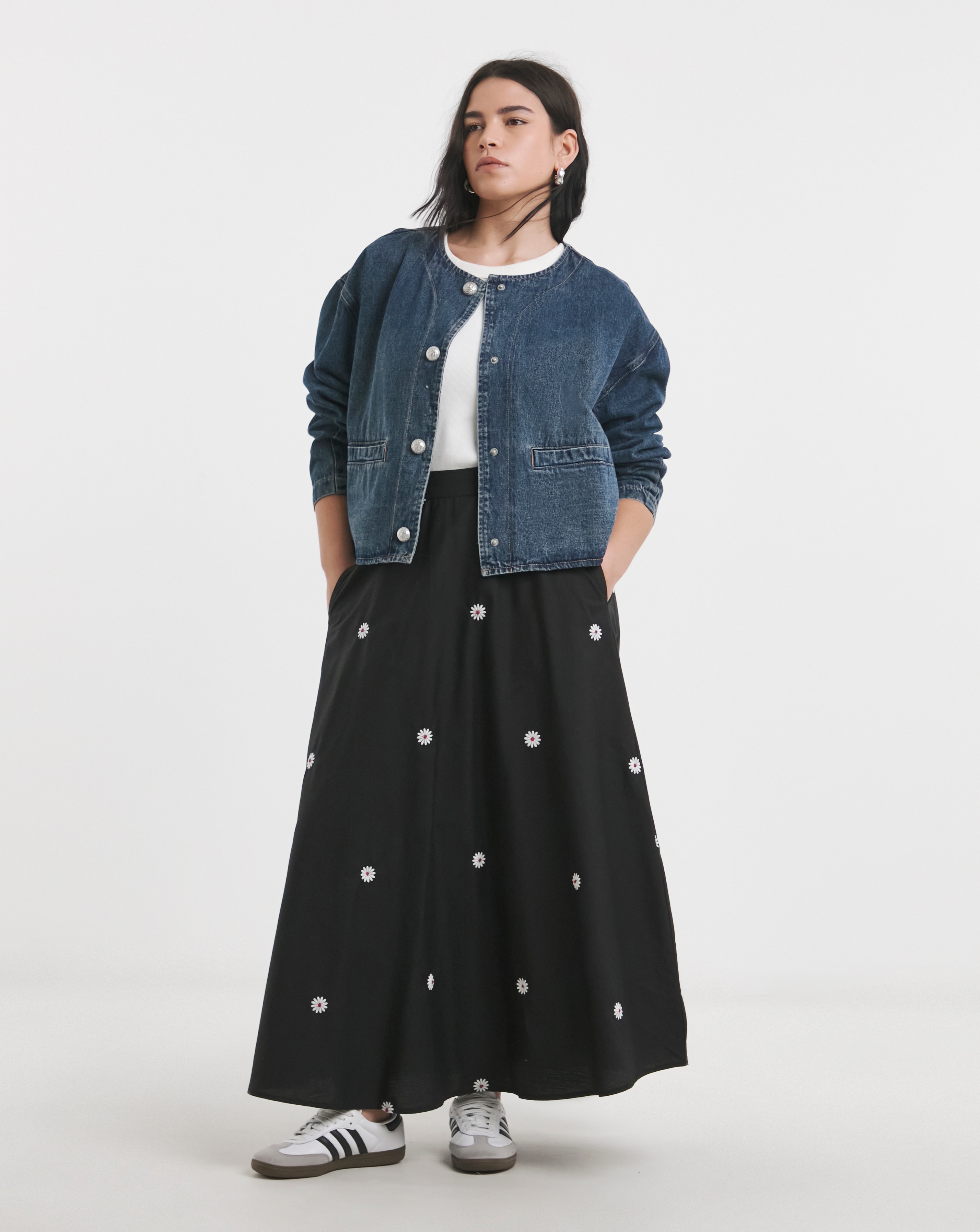 Simply Be Embroidered Midaxi Skirt