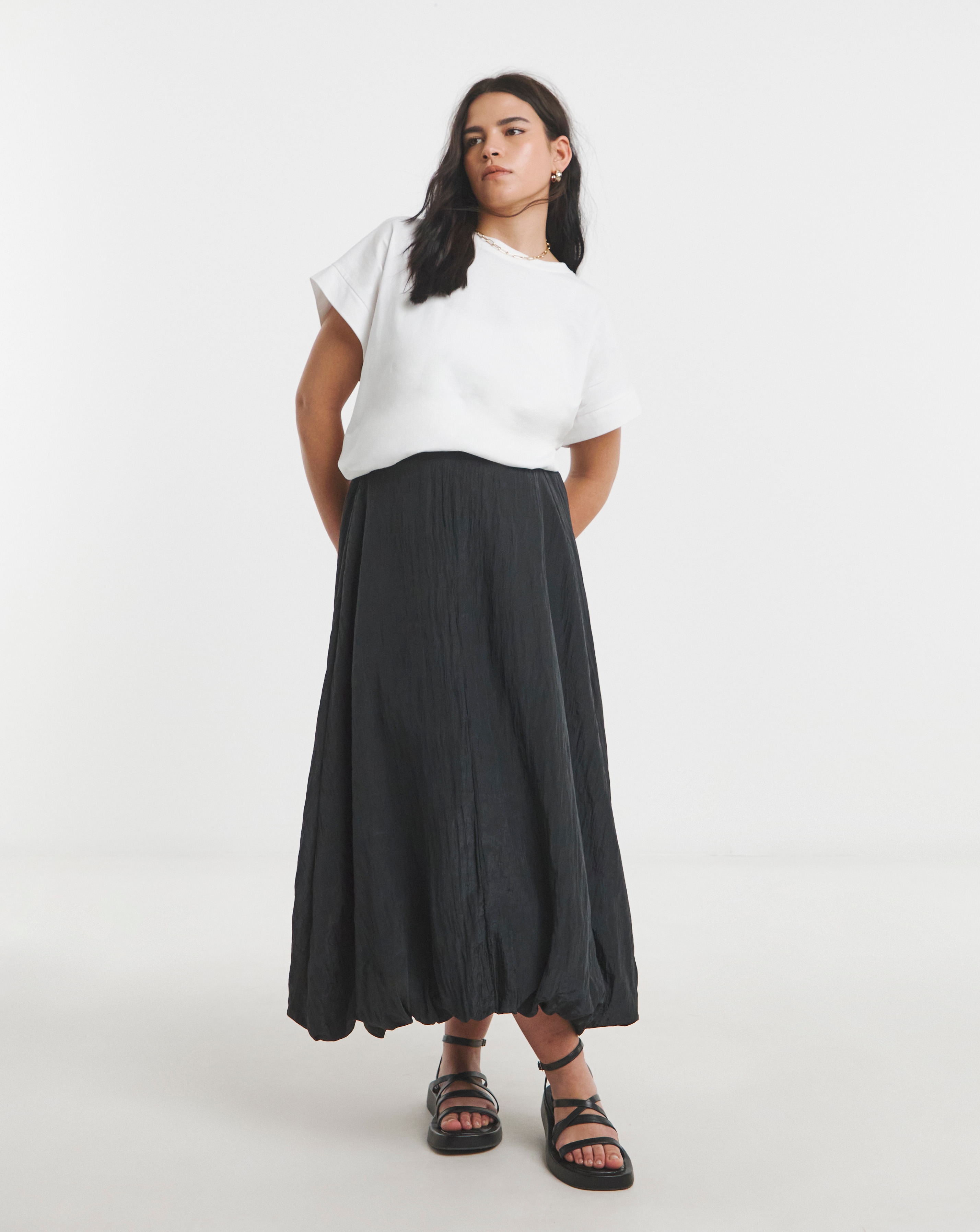 Bubble Hem Midaxi Skirt
