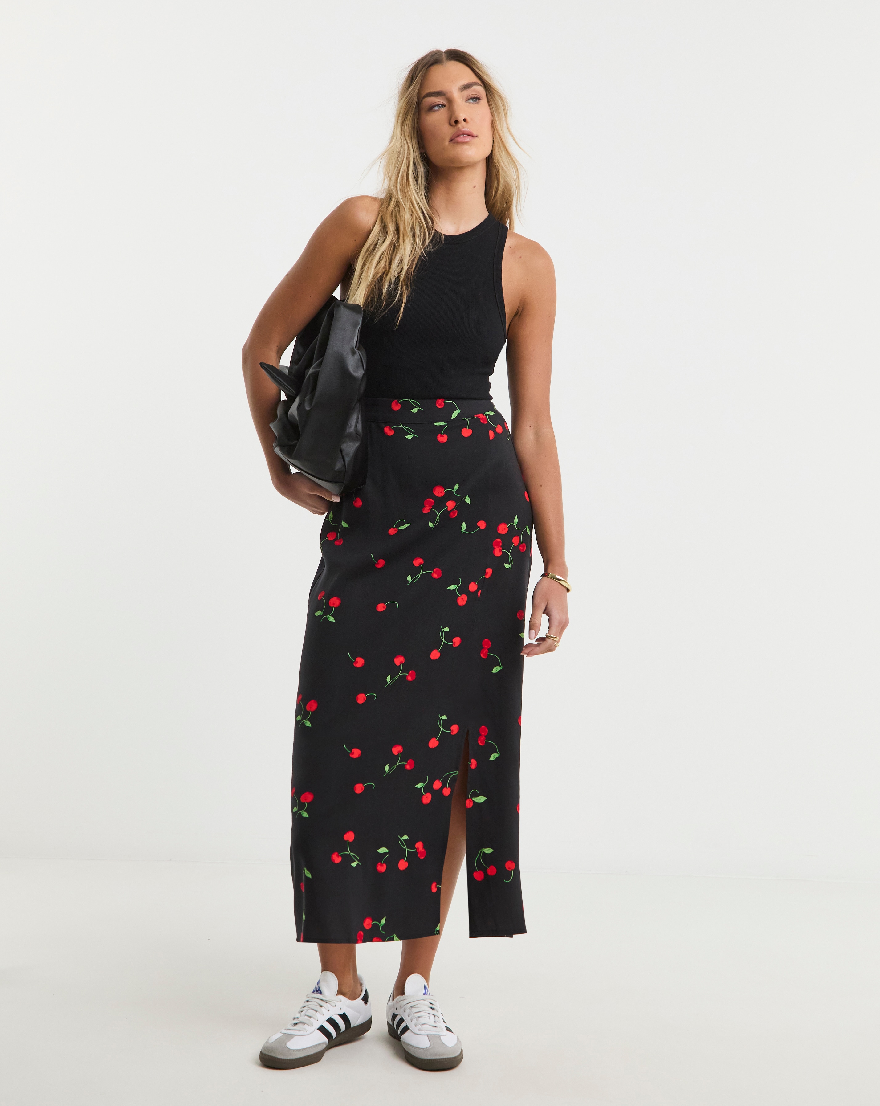 Spun Viscose Midi Skirt