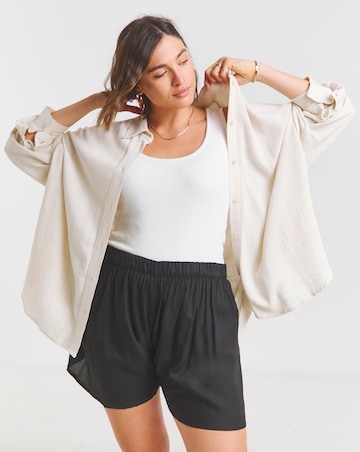 Black Woven Flippy Shorts