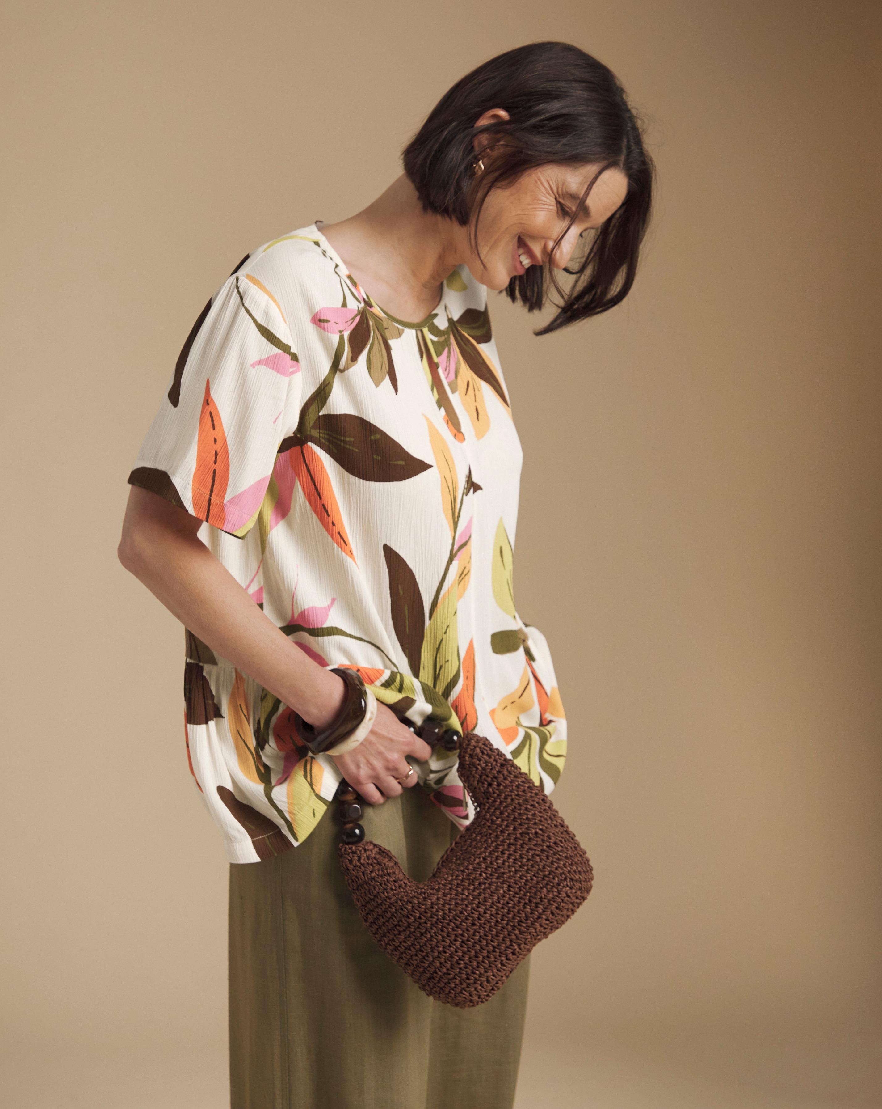 Julipa Printed Crinkle Blouse