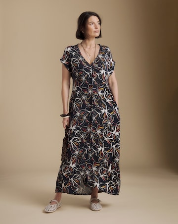 Julipa Printed Cap Sleeve Midi Dress
