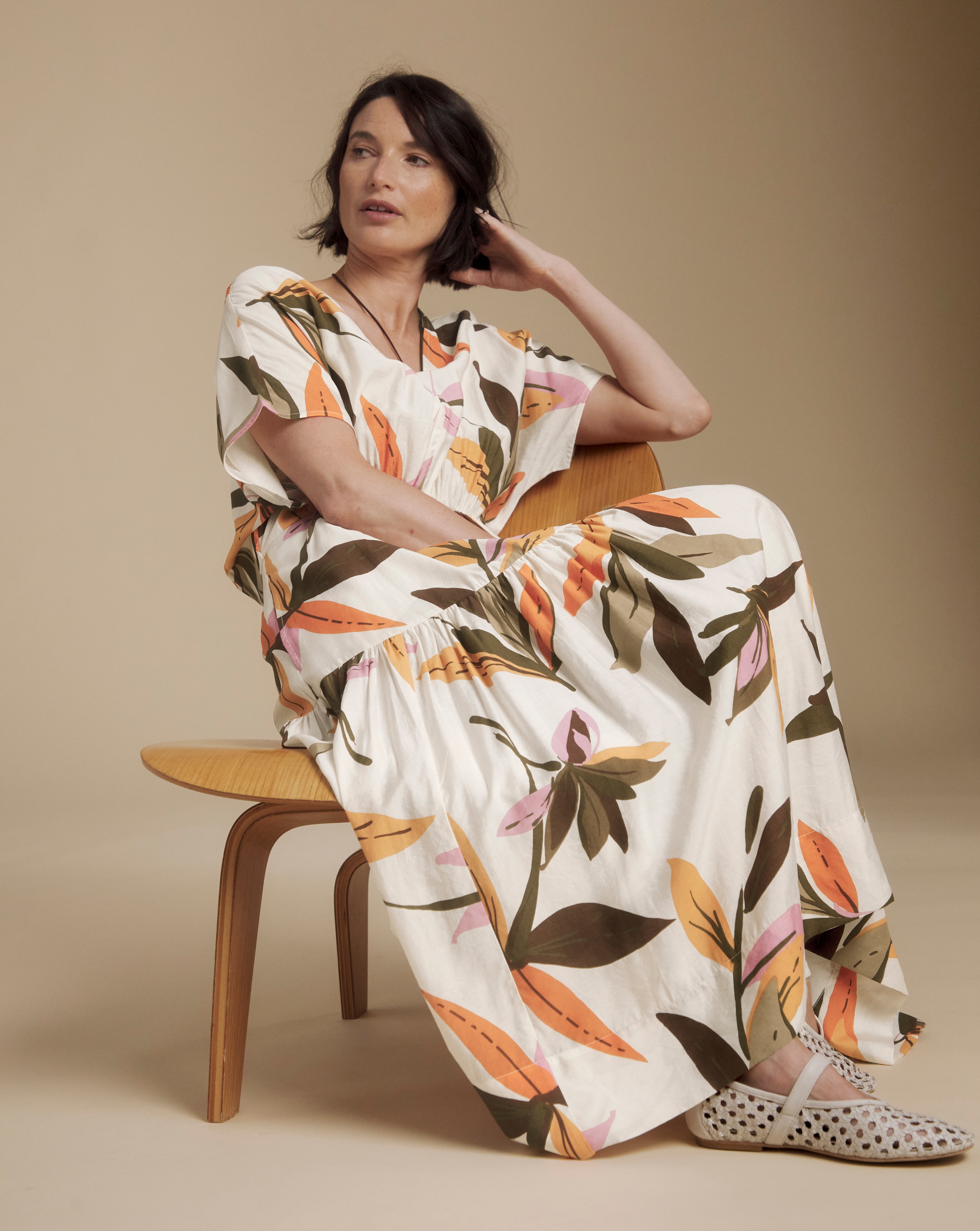 Julipa V Neck Tiered Midi Dress