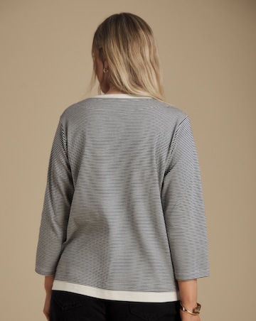 Julipa 2 In 1 Stripe Cotton Jersey Top