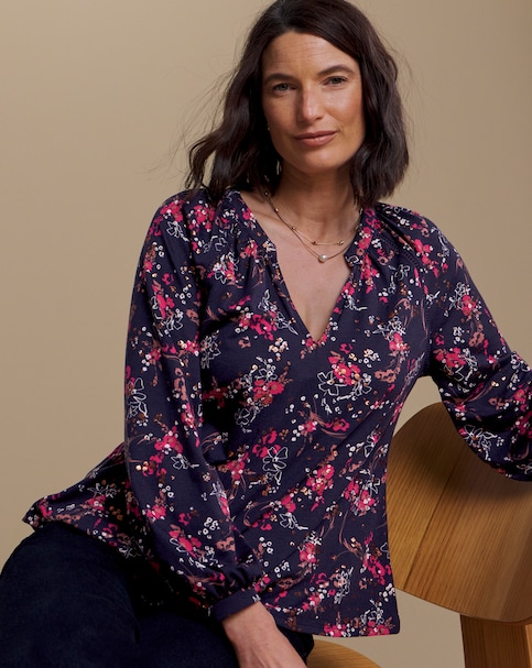 New In - Julipa Metalic Print Jersey Blouse