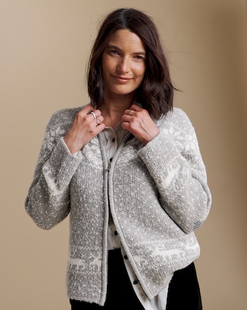 Julipa Zip Through Fairisle Cardigan