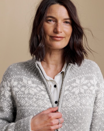 Julipa Zip Through Fairisle Cardigan