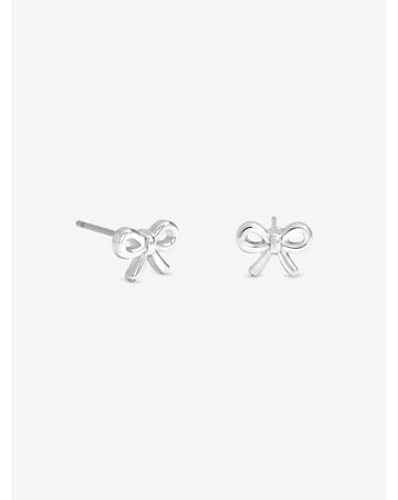 Simply Silver Sterling Silver 925 Polished Bow Earrings - Gift Sleeve