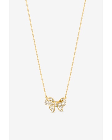 Jon Richard 18K Gold Plate Bow Pendant -  Gift Box