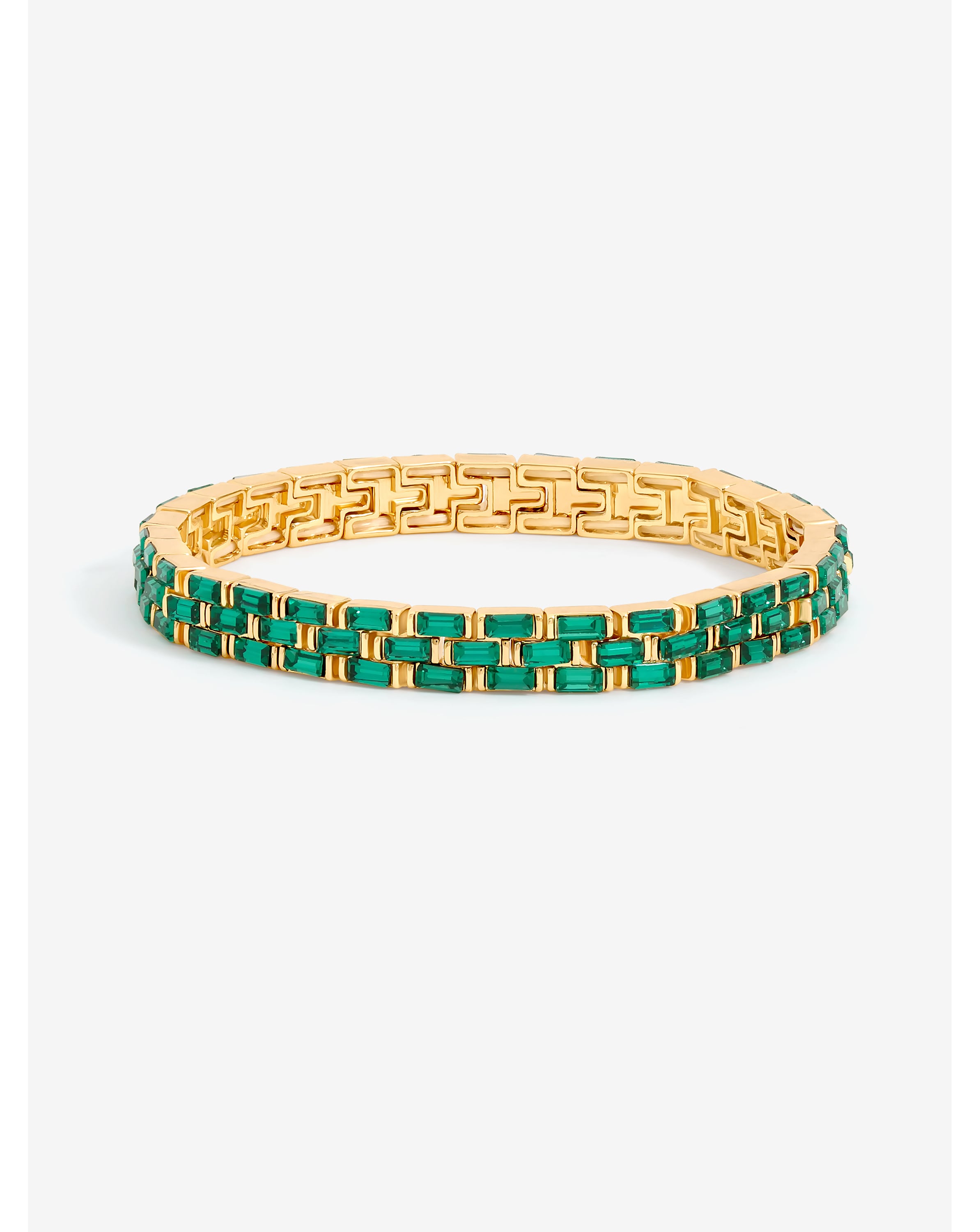 New In - Gold Plated Emerald Chain Bracelet