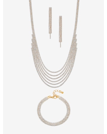 Mood Gold Crystal Multirow Three Piece Set