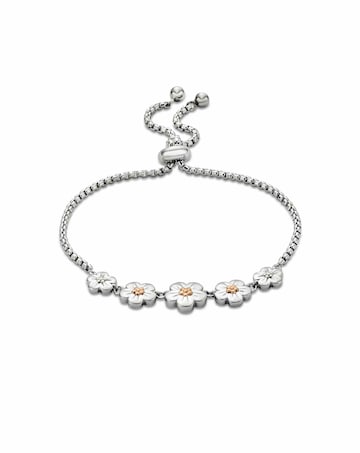 Nature's Wonder Sterling Silver Forget-Me-Not Adjustable Bracelet
