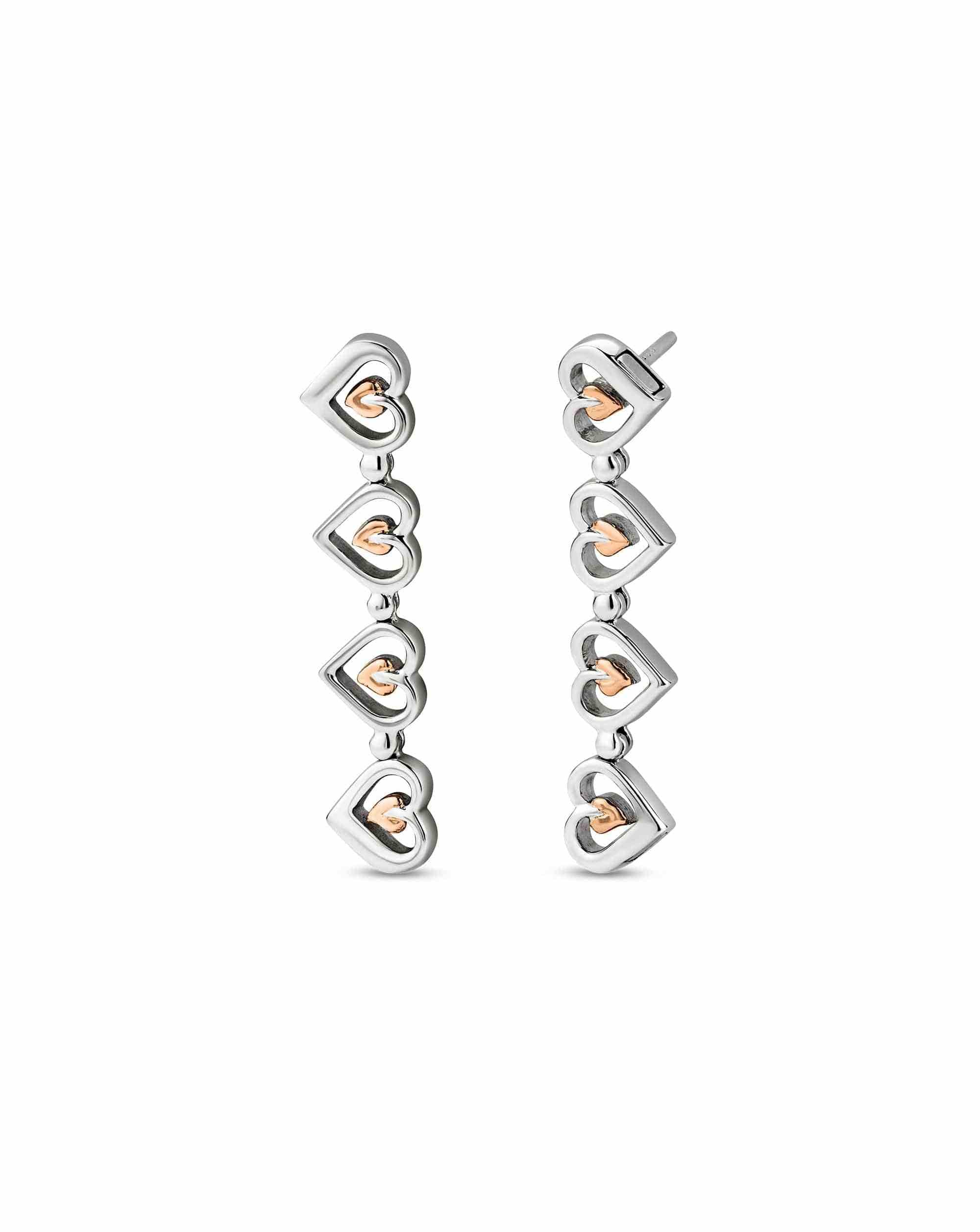 Heart Drop-Stud Earrings