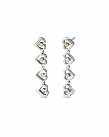 Tree of Life Sterling Silver Heart Drop-Stud Earrings