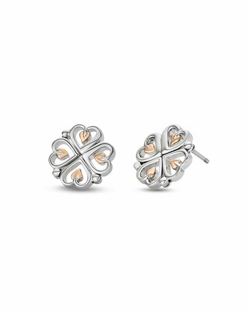 Tree of Life Sterling Silver Heart Drop-Stud Earrings