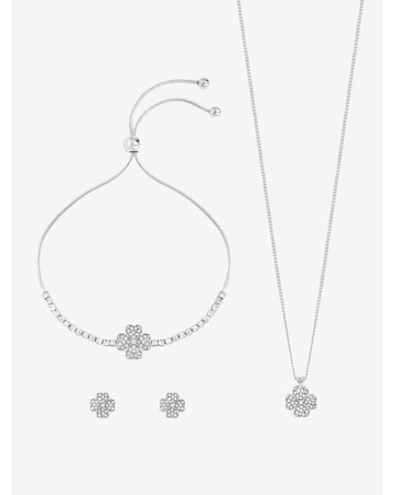Jon Richard Silver Plated Clover Set