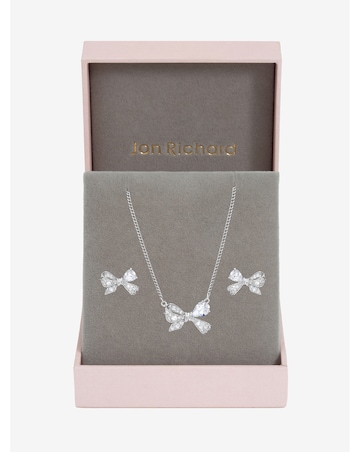 Jon Richard Rhodium Plated Bow Box Set - Gift Box