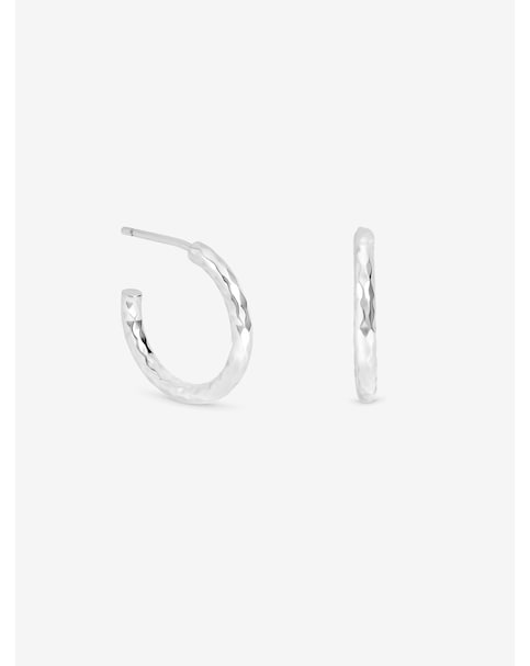 Sterling Silver 925 Diamond Cut Hoops
