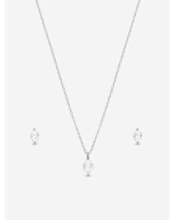 Sterling Silver 925 CZ Marquise Set
