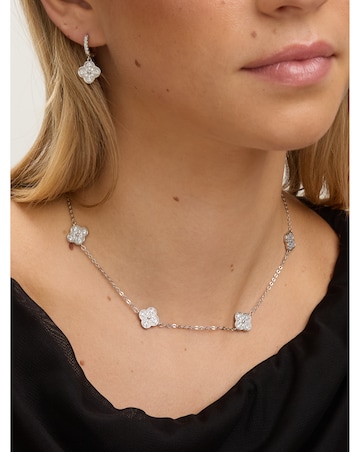 Jon Richard Rhodium Clover Earrings