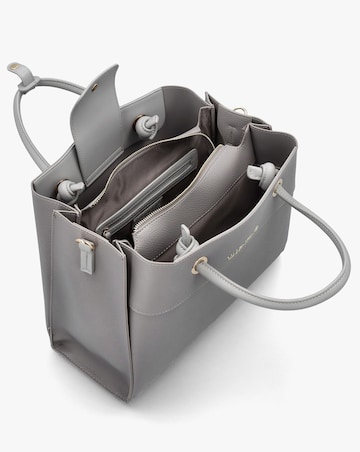 Valentino Bags Alexia Grey Logo Strap Tote Bag