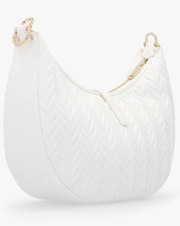 Valentino Bags Fania White Quilted Chevron Hobo Bag