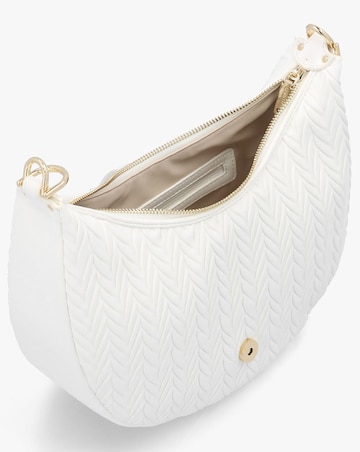 Valentino Bags Fania White Quilted Chevron Hobo Bag