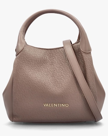Valentino Bags Falak Taupe Debossed Logo Shopper Bag