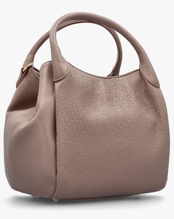 Valentino Bags Falak Taupe Debossed Logo Shopper Bag