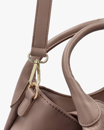 Valentino Bags Falak Taupe Debossed Logo Shopper Bag