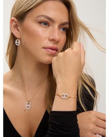 Jon Richard 18K Gold Plated and Crystal Toggle Bracelet