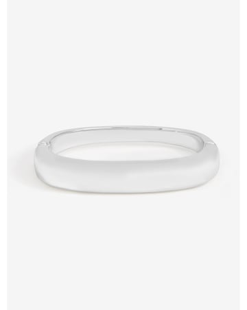 Jon Richard Silver Plated Polished Rectanglar Bangle