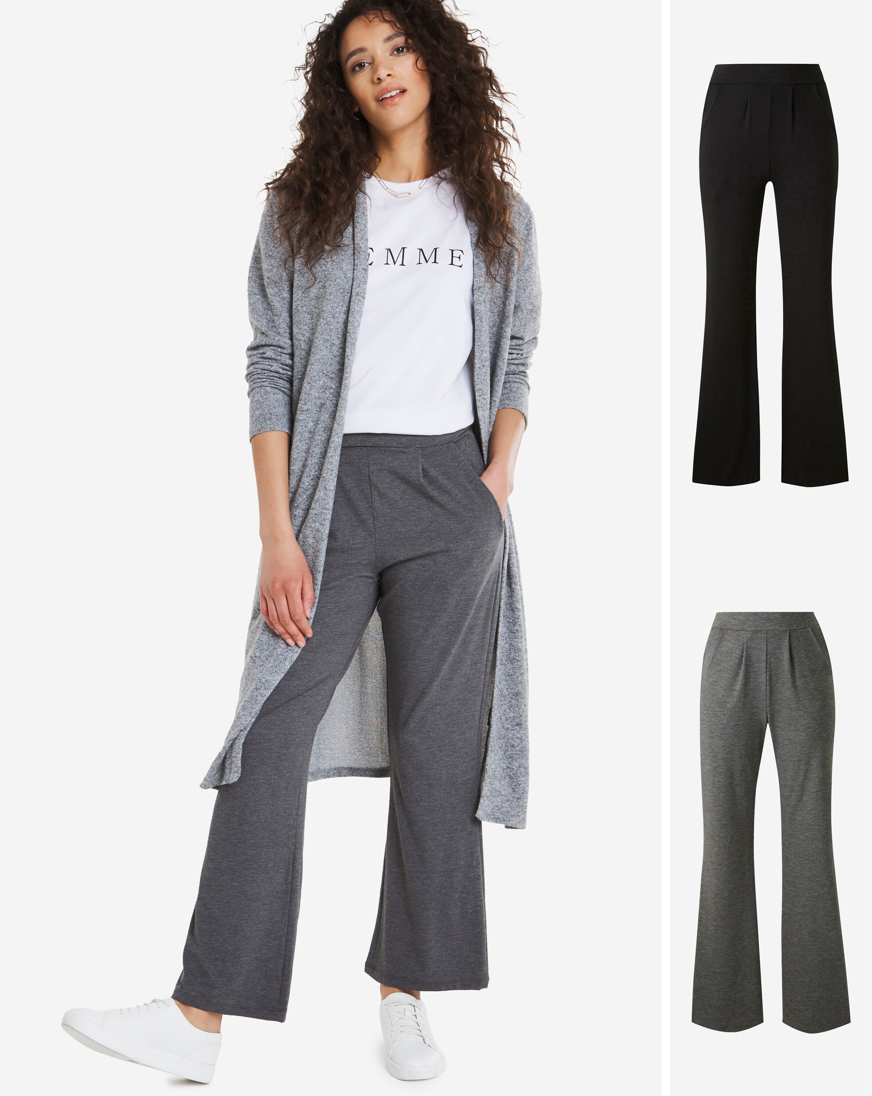 Pack of 2 Jersey Bootcut Trousers 