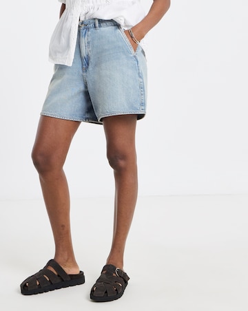 Vila High Waist Belt Denim Short