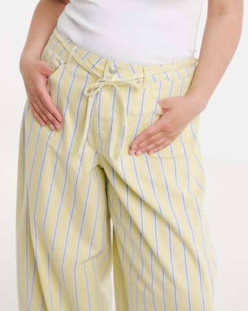 Pieces Billo Mid Waist Tie Barrel Jeans