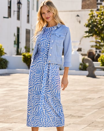 Sosandar Soft Blue Denim Jacket