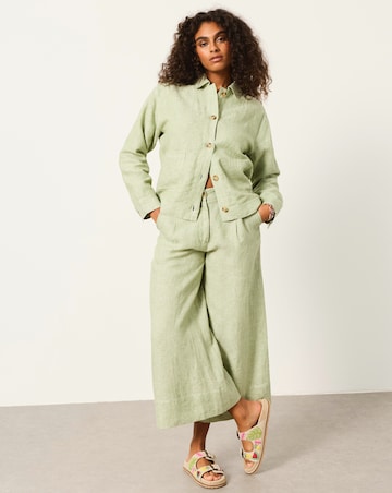 FatFace Anya Linen Crop Trouser