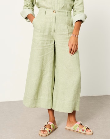 FatFace Anya Linen Crop Trouser