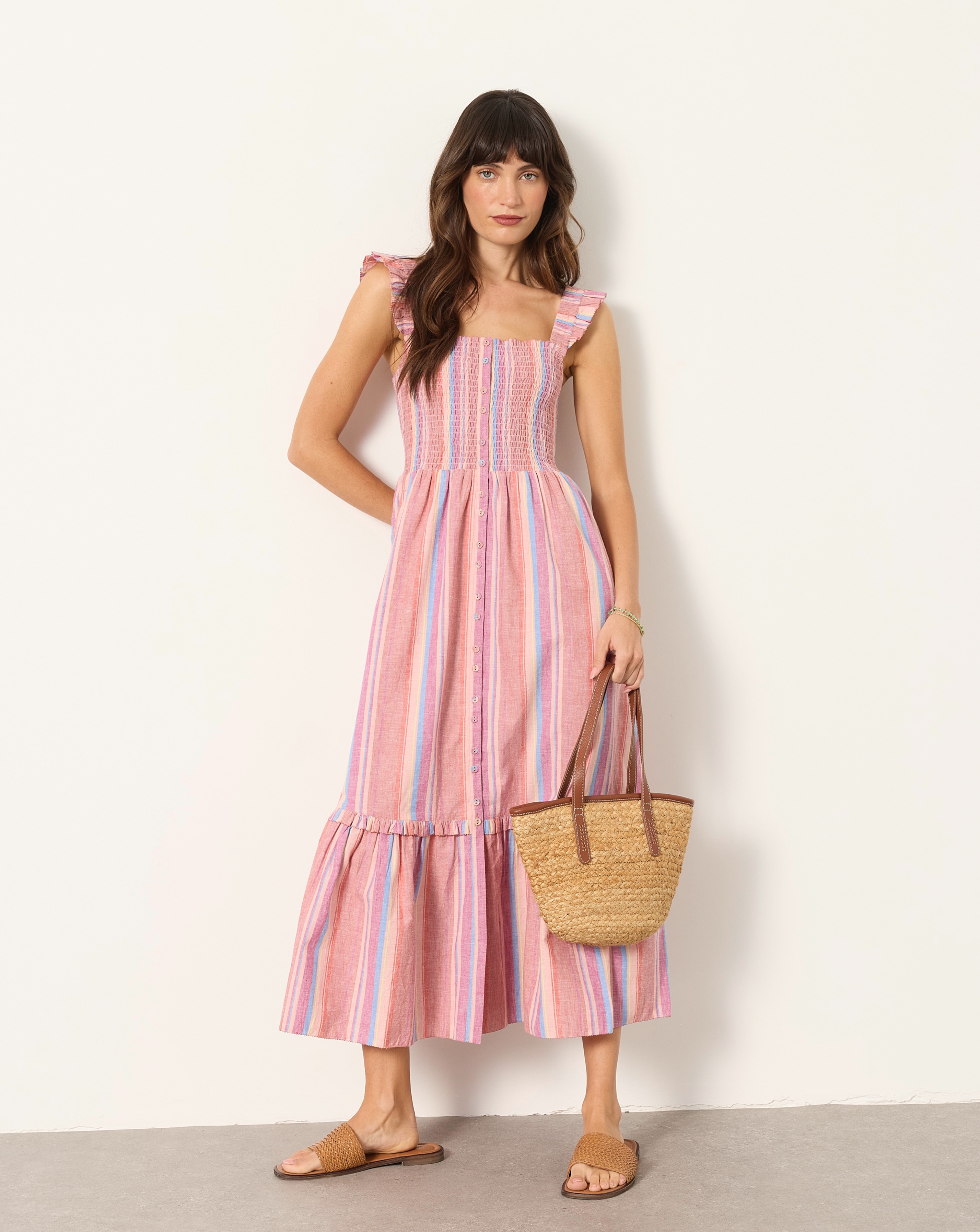 FatFace Eva Stripe Midi Dress