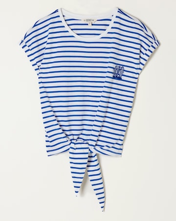 FatFace Tie Front Stripe Top