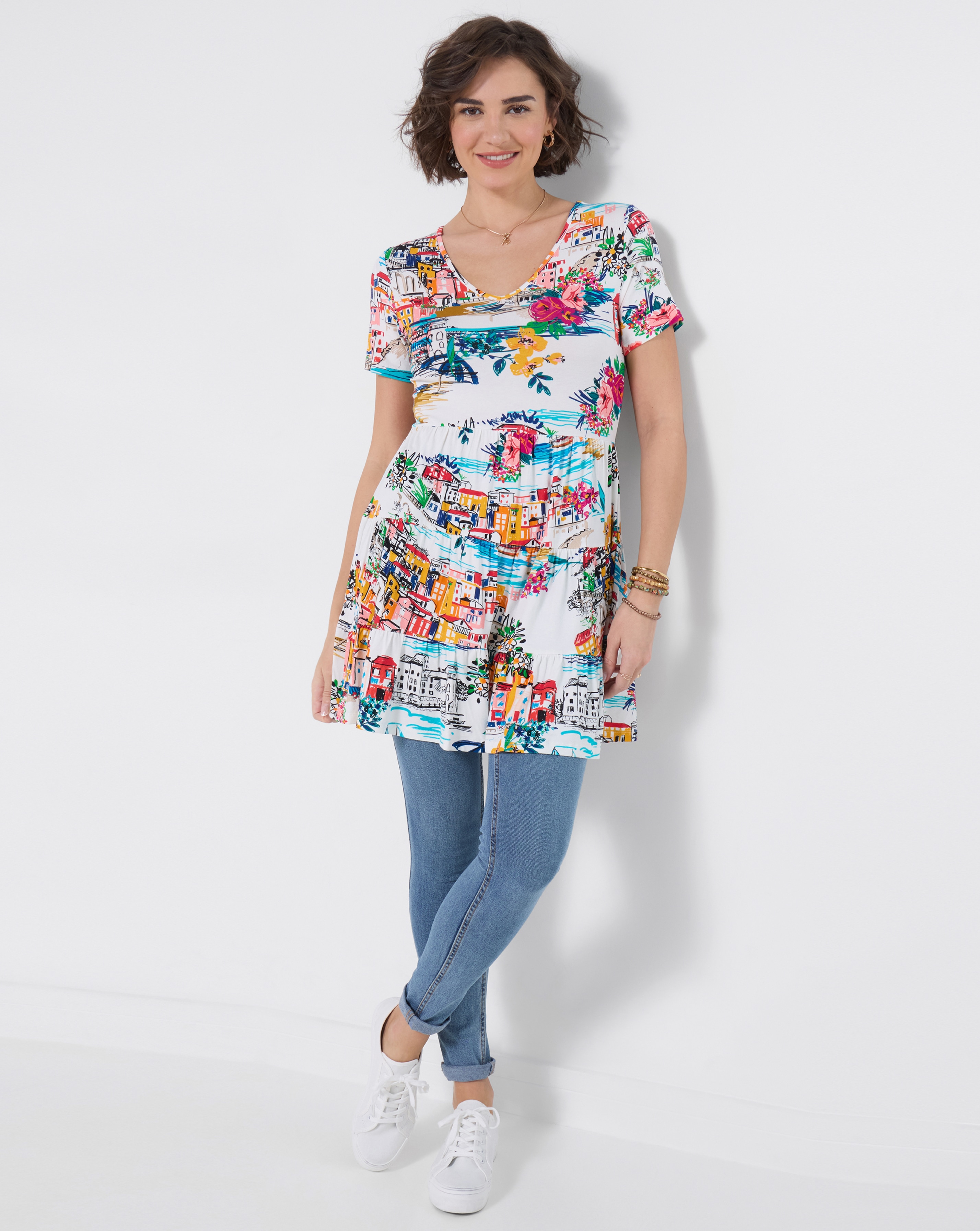 Sunny Scenic Jersey Tunic Top
