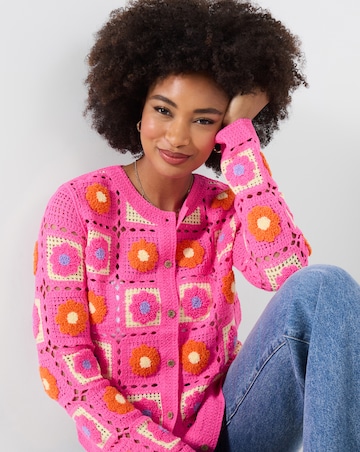 Joe Browns Fun And Floral Crochet Cardigan